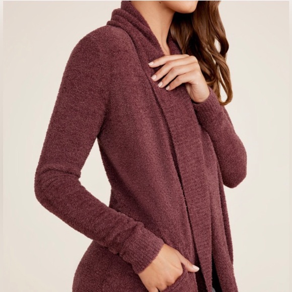 Barefoot Dreams Sweaters - Barefoot Dreams CozyChic Lite Circle Cardi in Red (Maroon) Size Large